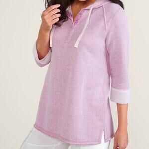Soft Surroundings Just Beachy Knit Hooded Pullover 1X
